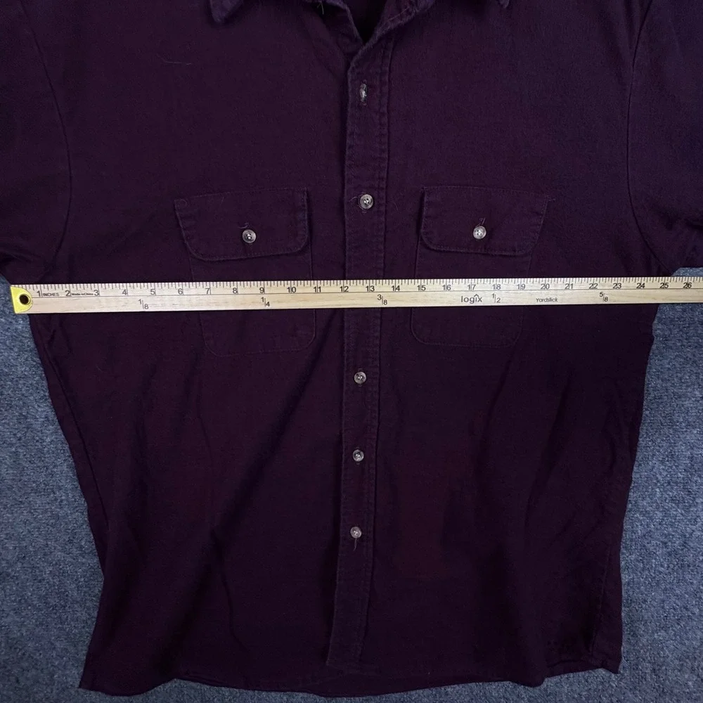 Five Brother Mens XL Flannel Shirt Burgundy Purple Long Sleeve Heavy Workwear
